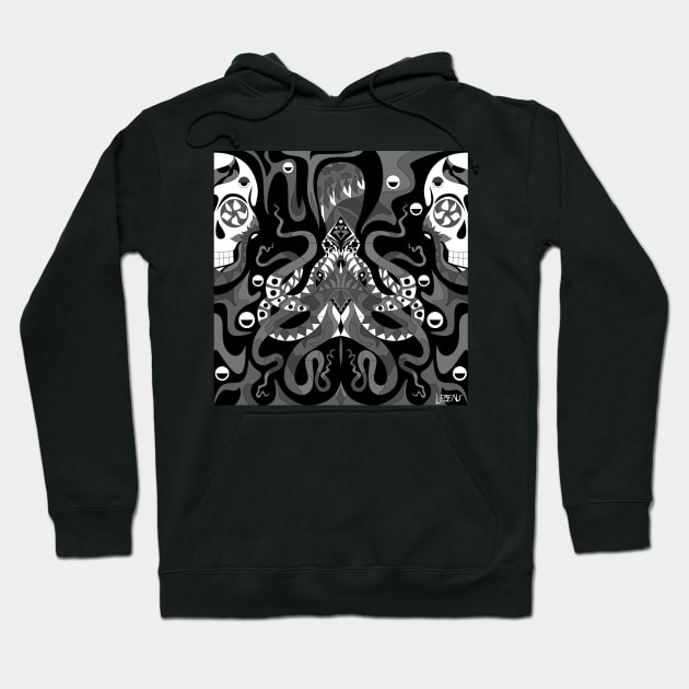 the monster in the sea the kraken kaiju ecopop Hoodie by jorge_lebeau